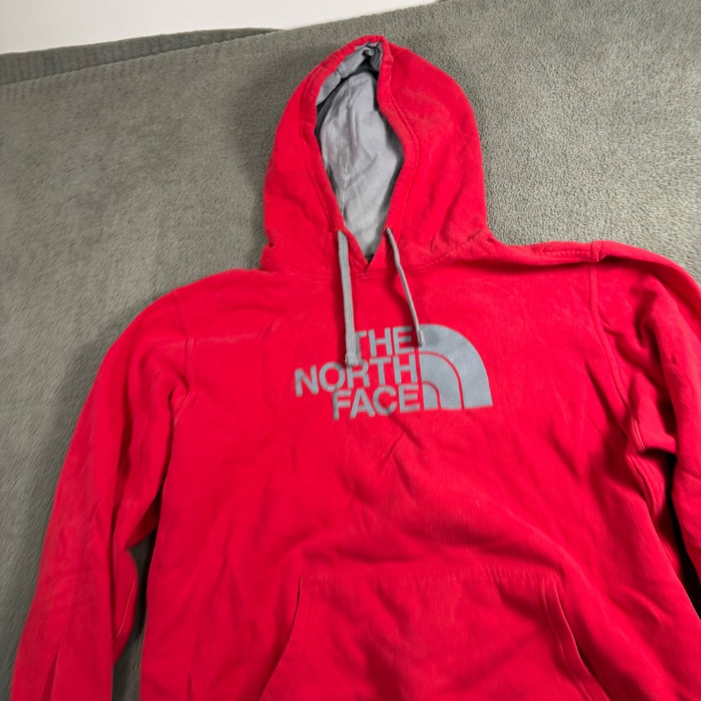 The North Face Mens Red Pullover Logo Hoodie Sweatshirt Large